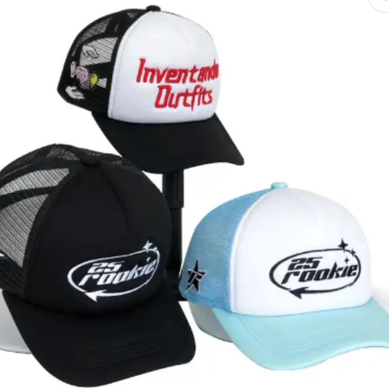 5 panneaux Panneau Primerie personnalisée Impression imprimée Logo Broidered Broider mousse Puff Print Trucker Caps Mesh Caps Hat Sport Cap