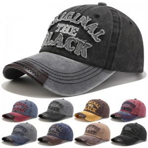 Logo OEM Custom Logo Hommes femmes lavés en détresse en détresse coton sergé de coton Baseball Cap vintage A réglable papa